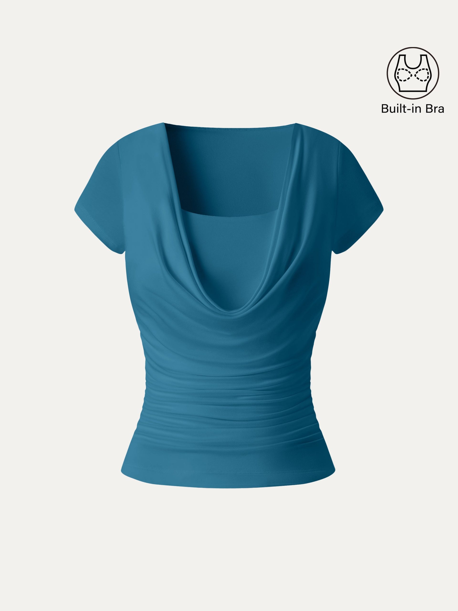 Smoothing Cowl Neck Ruched Bra Top - Image 14