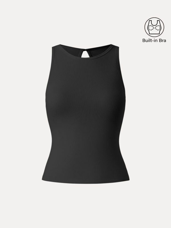 Crewneck Cut-out Bandless Bra Tank