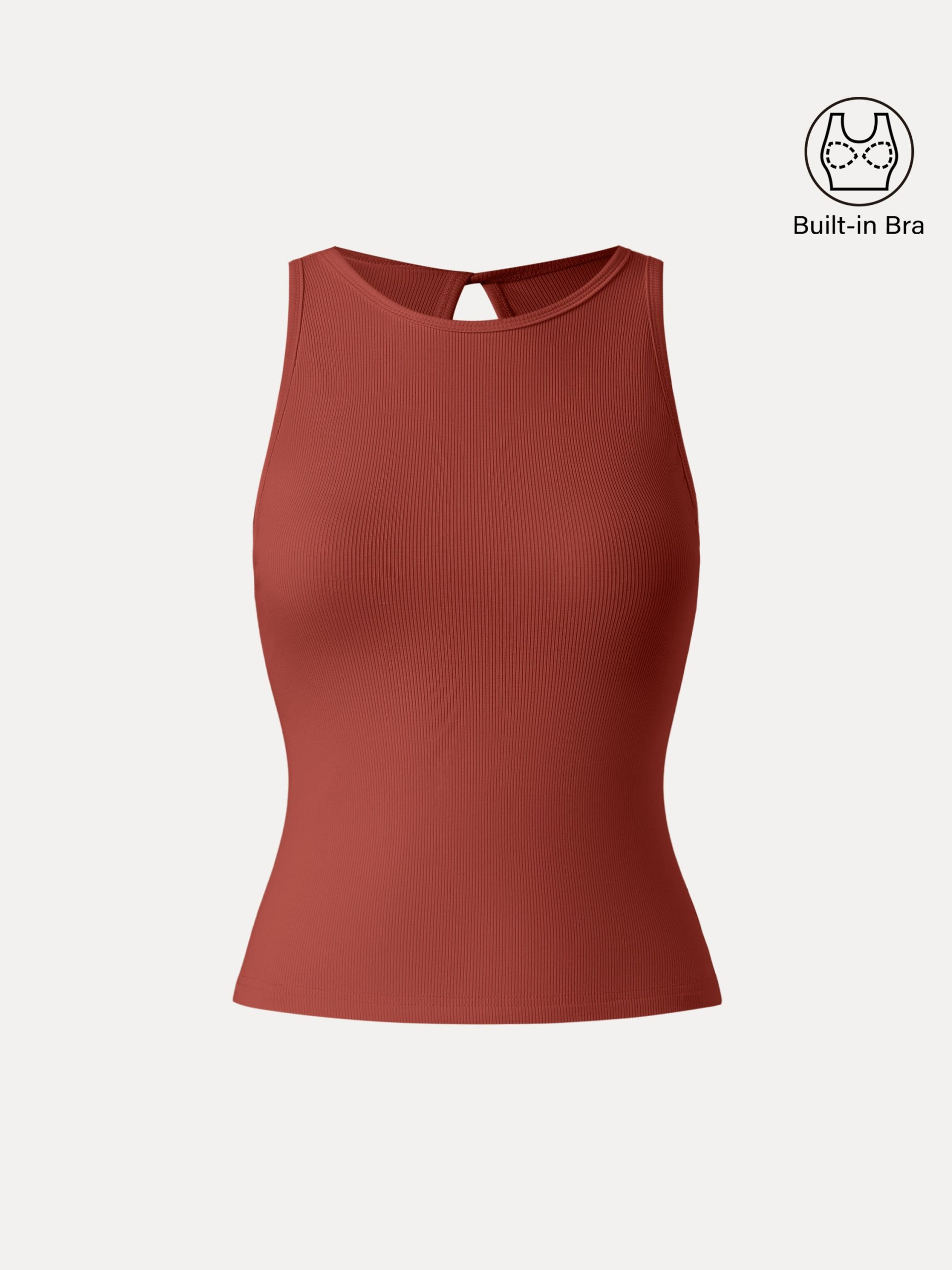 Crewneck Cut-out Bandless Bra Tank - Image 2