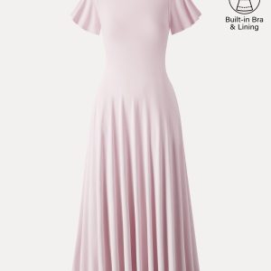 SkinKiss Boatneck Fit-and-Flare Maxi Travel Bra Dress with Pockets - Image 4