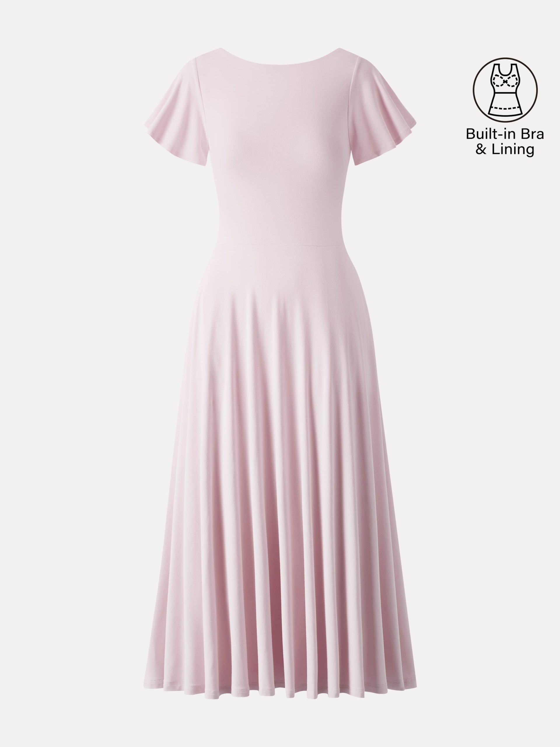 SkinKiss Boatneck Fit-and-Flare Maxi Travel Bra Dress with Pockets - Image 4