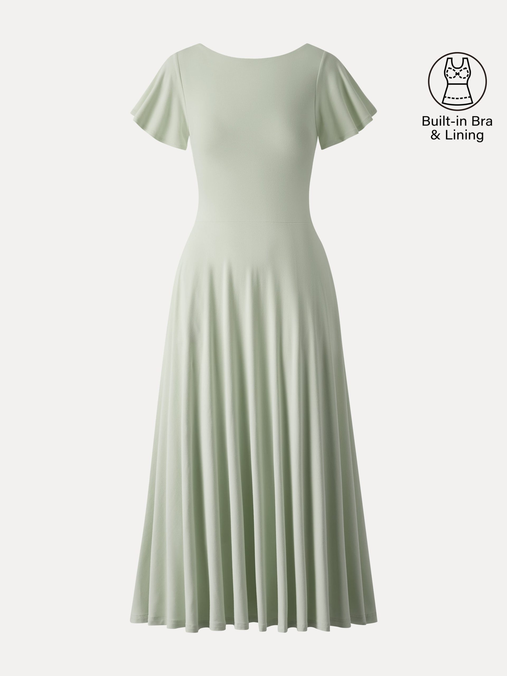 SkinKiss Boatneck Fit-and-Flare Maxi Travel Bra Dress with Pockets - Image 5