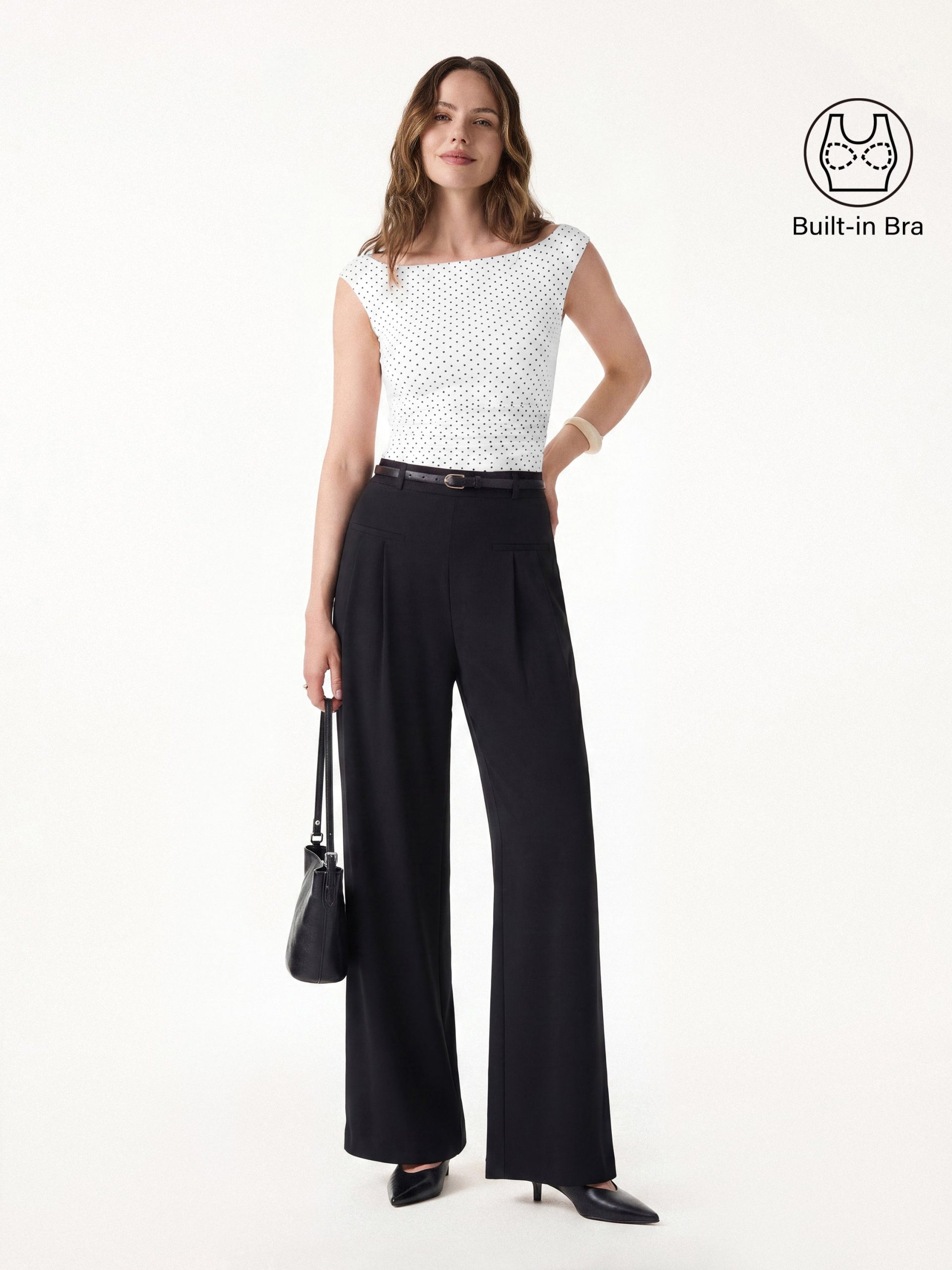 Stretch Cotton Polka Dot Boatneck Ruched Bra Top Limited Edition - Image 16