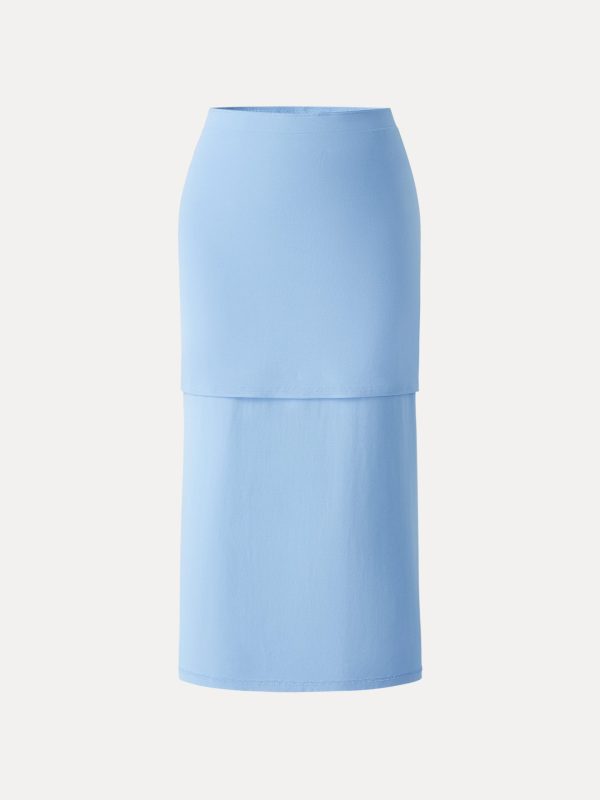 SkinKiss Cooling Fold-Down Waistband Midi Column Skirt