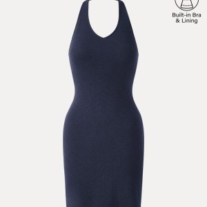 Classic Halter Neck Opend Back Mini Bra Dress - Image 10