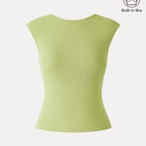 Sweat-Wicking Boatneck Open Back Bra Top - Image 11