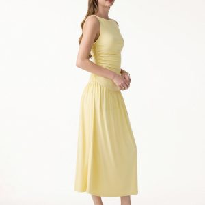 SkinKiss Cooling Boatneck Ruched Midi Bra Dress - Image 5