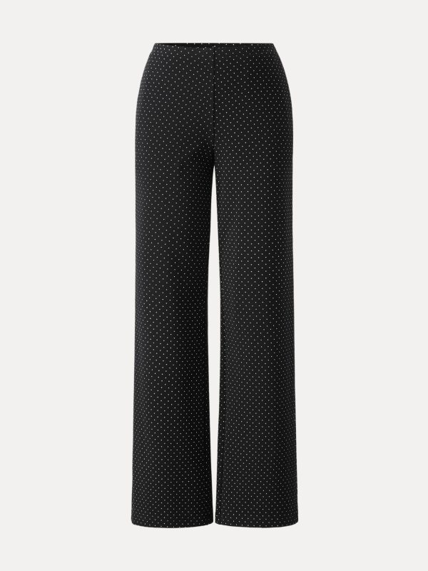 Stretch Cotton Polka Dot Wide Leg Pull-On Pants with Pockets Limited Edition
