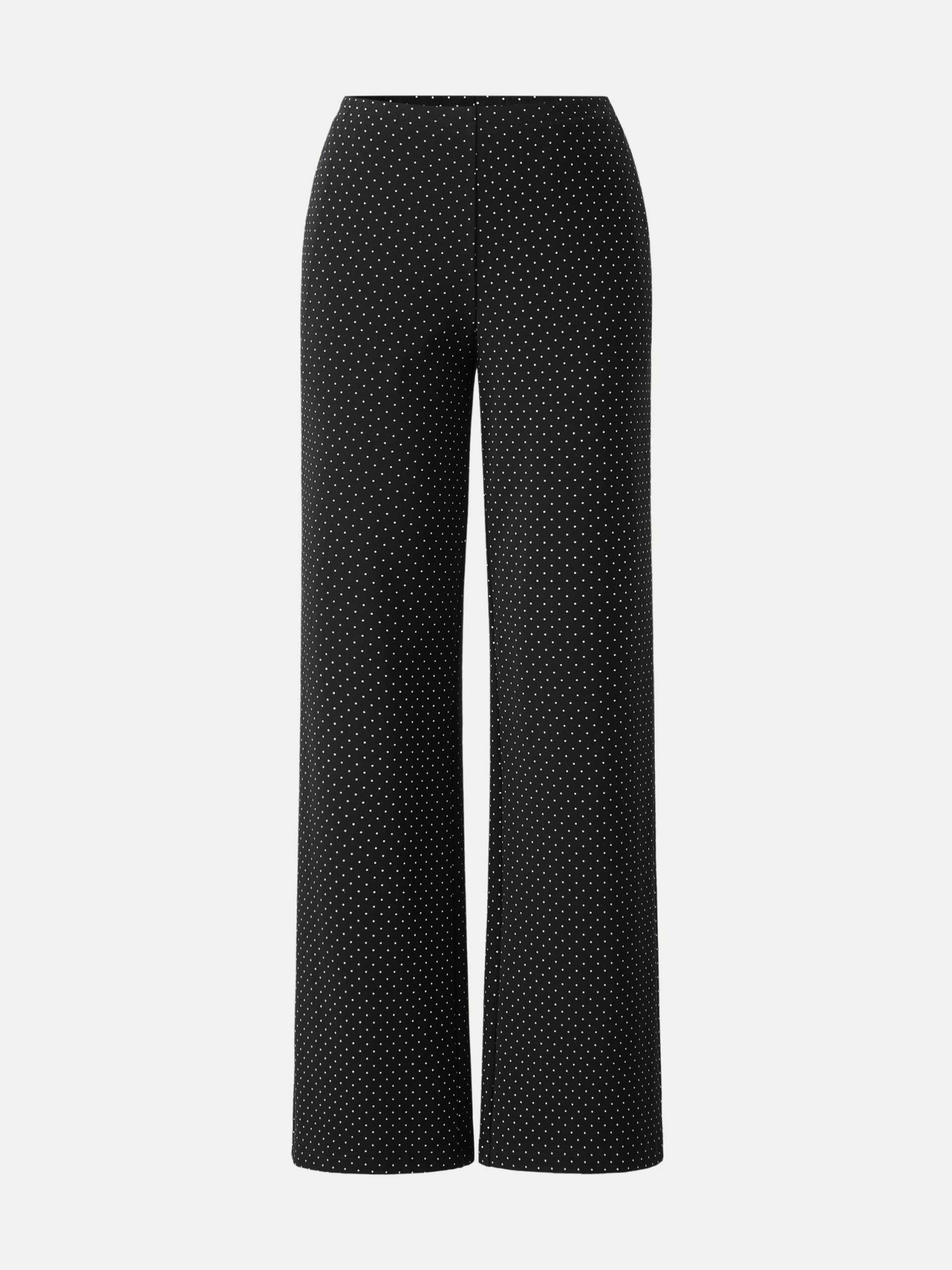 Stretch Cotton Polka Dot Wide Leg Pull-On Pants with Pockets Limited Edition - Image 16
