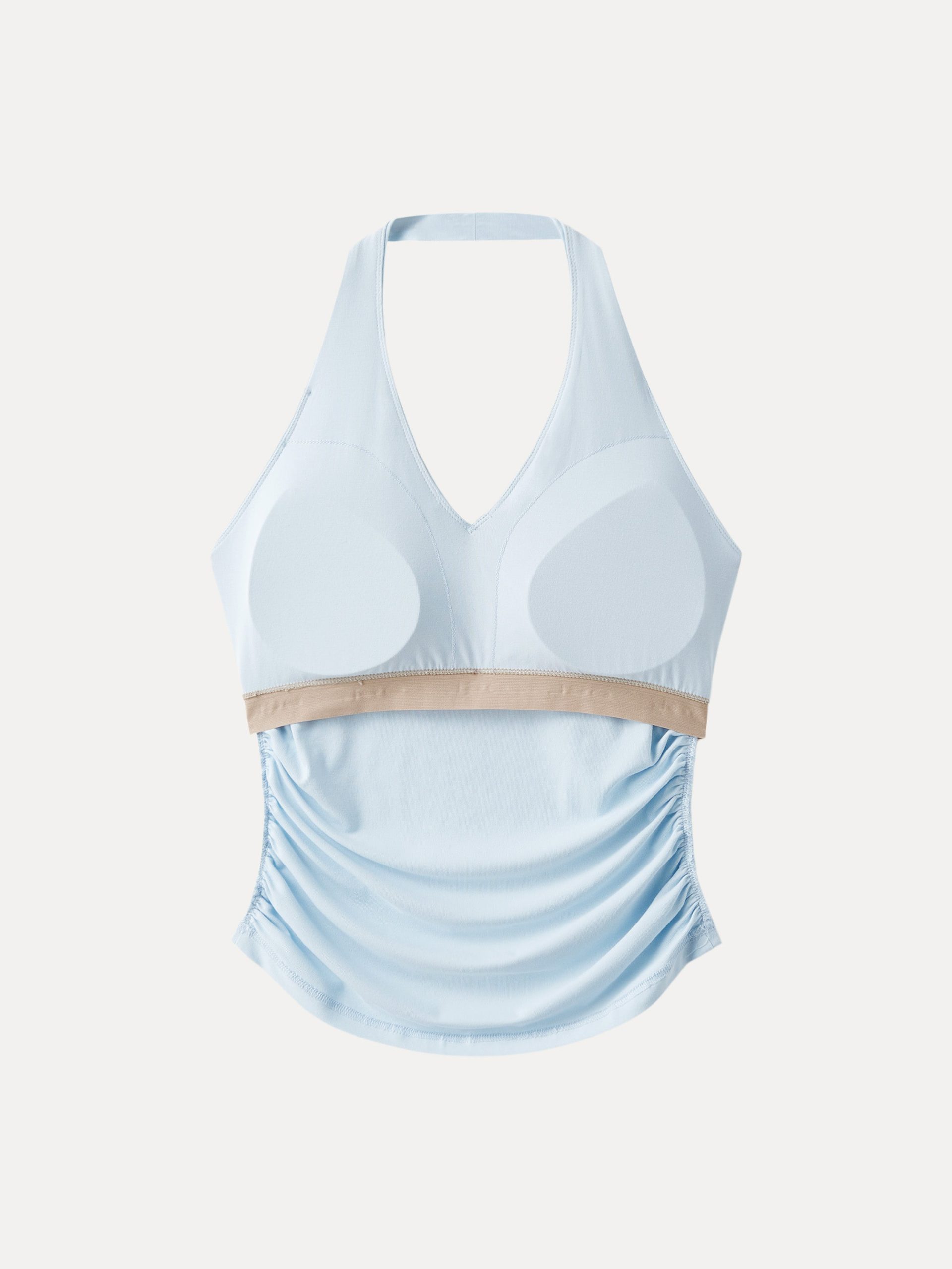 Halter Neck Side Gathered New Airy Bra Tank - Image 11