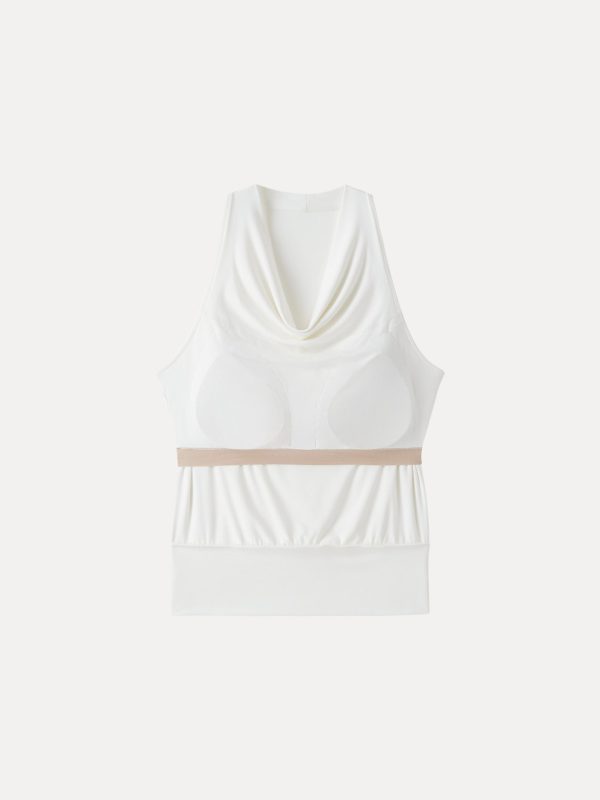 SkinKiss Not-See-Thru Halter Cowl Neck Bra Top