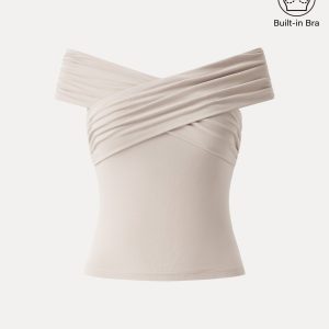 Criss Cross Off Shoulder New Airy Bra Top - Image 24