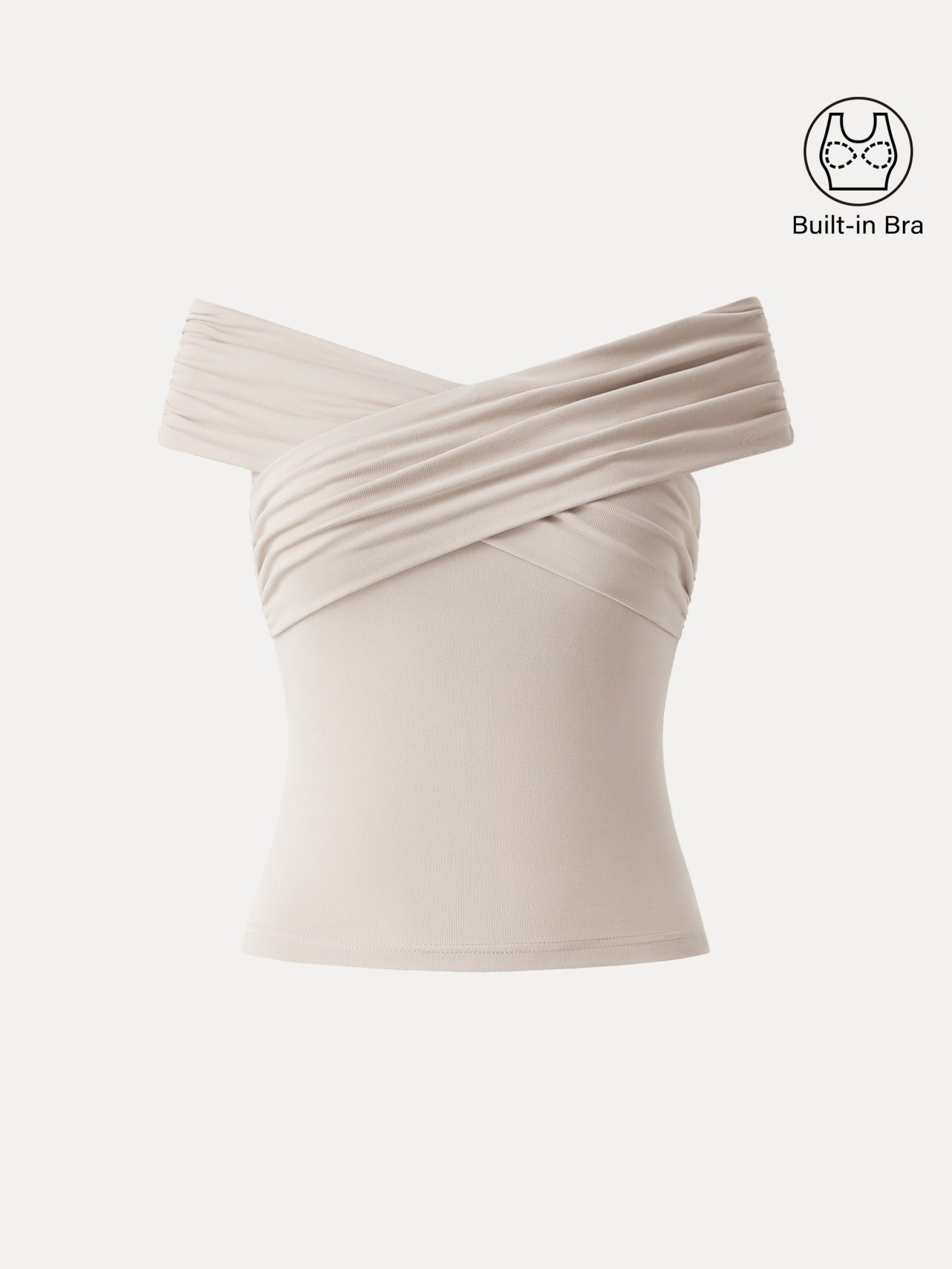 Criss Cross Off Shoulder New Airy Bra Top - Image 24