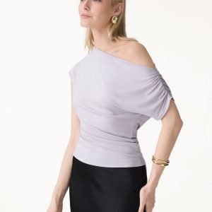 Cool-Touch Asymmetrical Ruched Shoulder Top - Image 7
