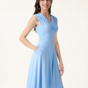 SkinKiss Cooling V-Neck Gathered Bra Dress with Pockets - Image 7
