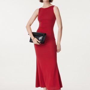 Effortless Boatneck Mermaid Maxi Dress - Image 3