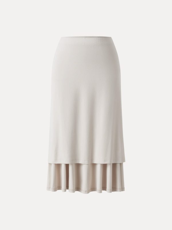Flowy Side Ruched A-line Midi Skirt