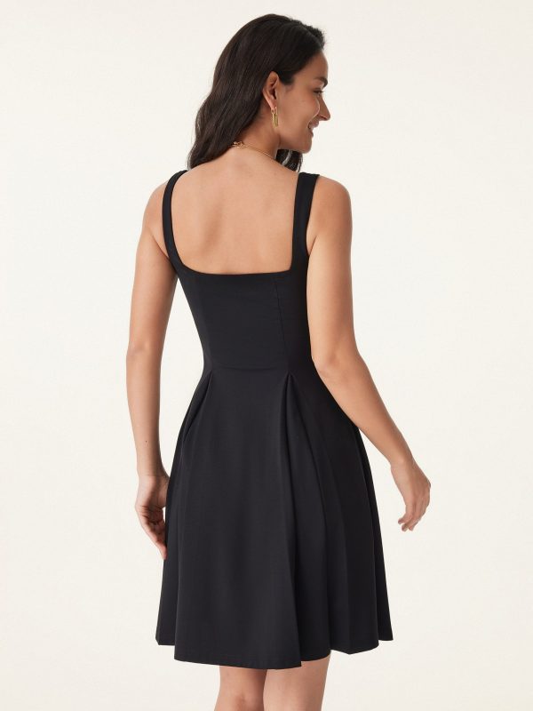 Square Neck Fit-and-flare Mini Bra Dress