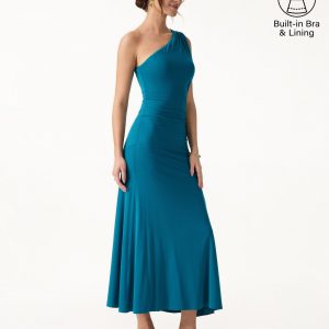SkinKiss Ruched One Shoulder Maxi Bra Dress - Image 6