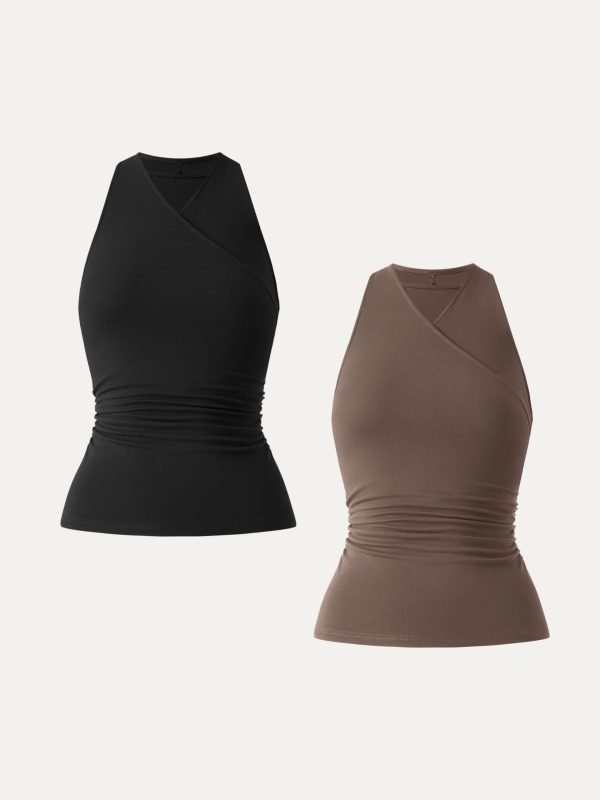 Ultrasoft Surplice Sleeveless Top