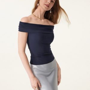 2Pcs Set Multi-wear Bra Top & Side Ruched A-line Midi Skirt - Image 11