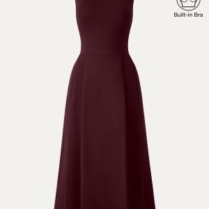 Balletic Scoop Neck Midi Bra Dress with Pockets - Image 13