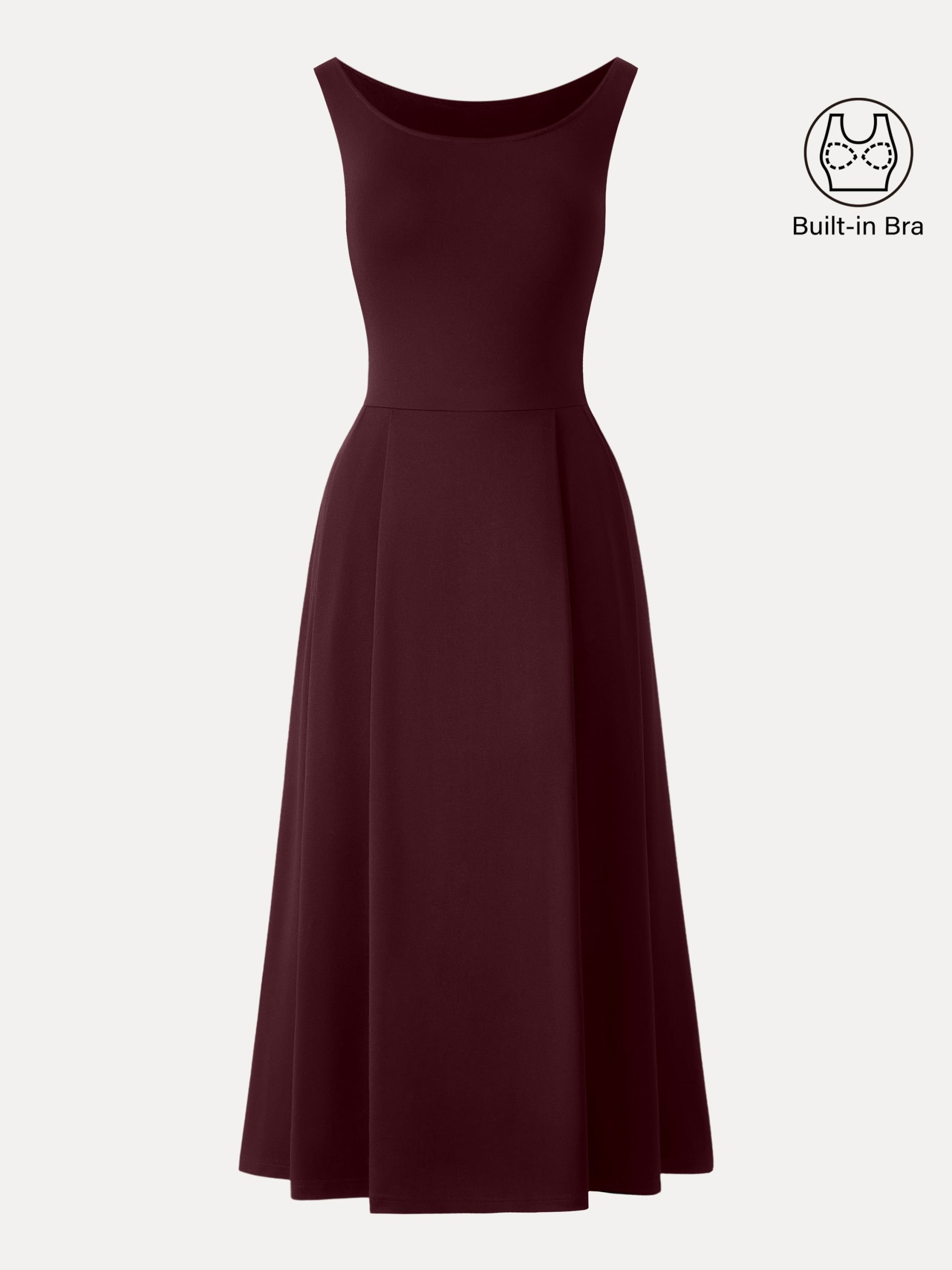 Balletic Scoop Neck Midi Bra Dress with Pockets - Image 13