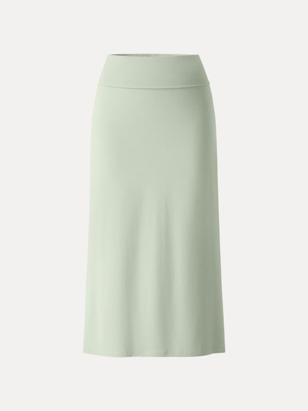 SkinKiss Cooling Fold-Down Waistband Midi Column Skirt