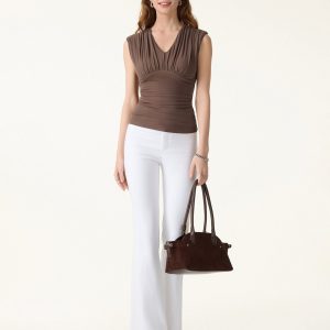 SkinKiss Cooling V-Neck Ruched Wide Shoulder Bra Tank - Image 4