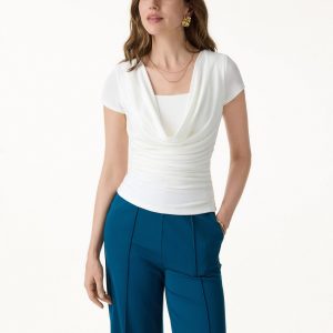 Smoothing Cowl Neck Ruched Bra Top - Image 4
