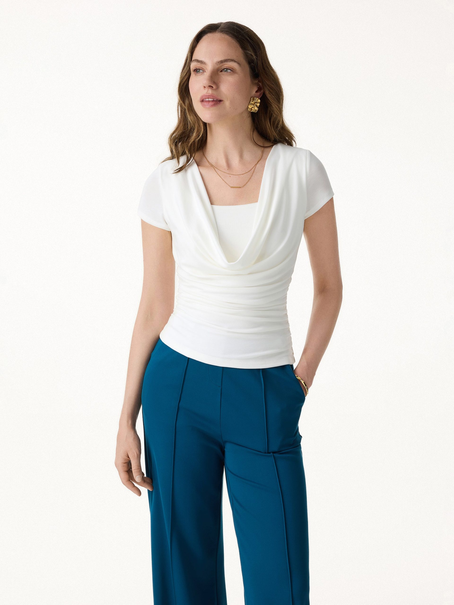 Smoothing Cowl Neck Ruched Bra Top - Image 4