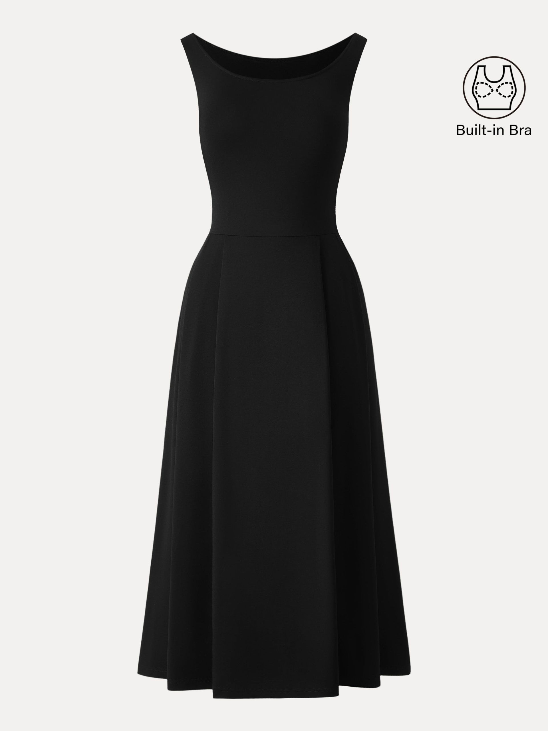 Balletic Scoop Neck Midi Bra Dress with Pockets - Image 11