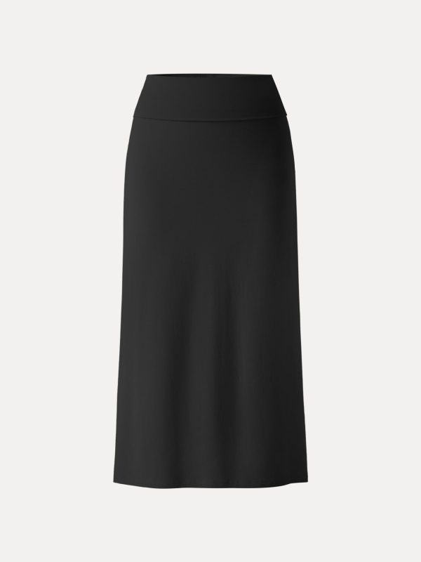 SkinKiss Cooling Fold-Down Waistband Midi Column Skirt