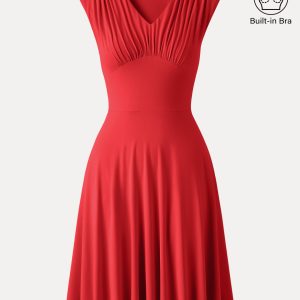 SkinKiss Cooling V-Neck Gathered Bra Dress with Pockets - Image 12