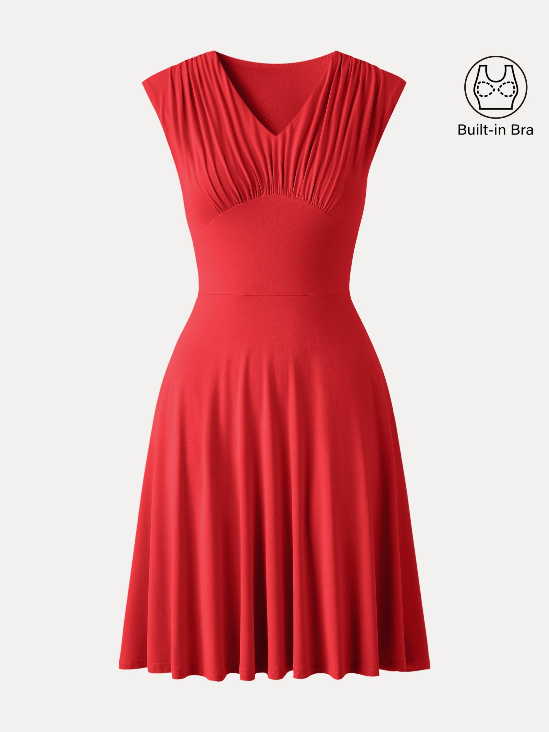 SkinKiss Cooling V-Neck Gathered Bra Dress with Pockets - Image 12