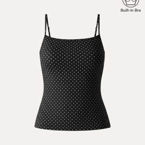 Stretch Cotton Polka Dot Adujstable Spaghetti Bra Top Limited Edition - Image 14