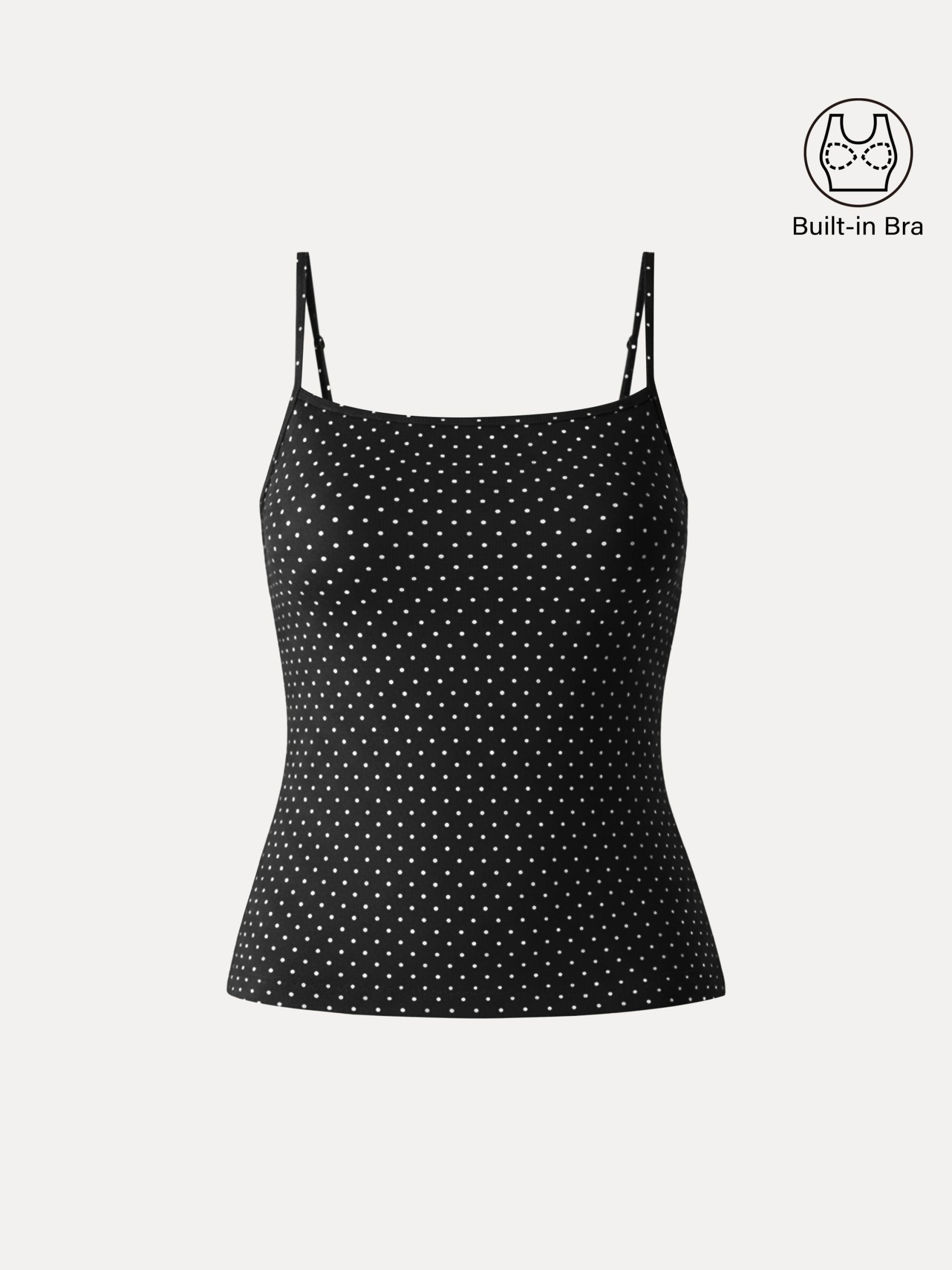 Stretch Cotton Polka Dot Adujstable Spaghetti Bra Top Limited Edition - Image 14
