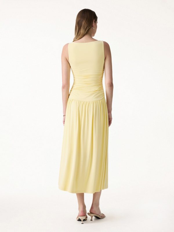 SkinKiss Cooling Boatneck Ruched Midi Bra Dress