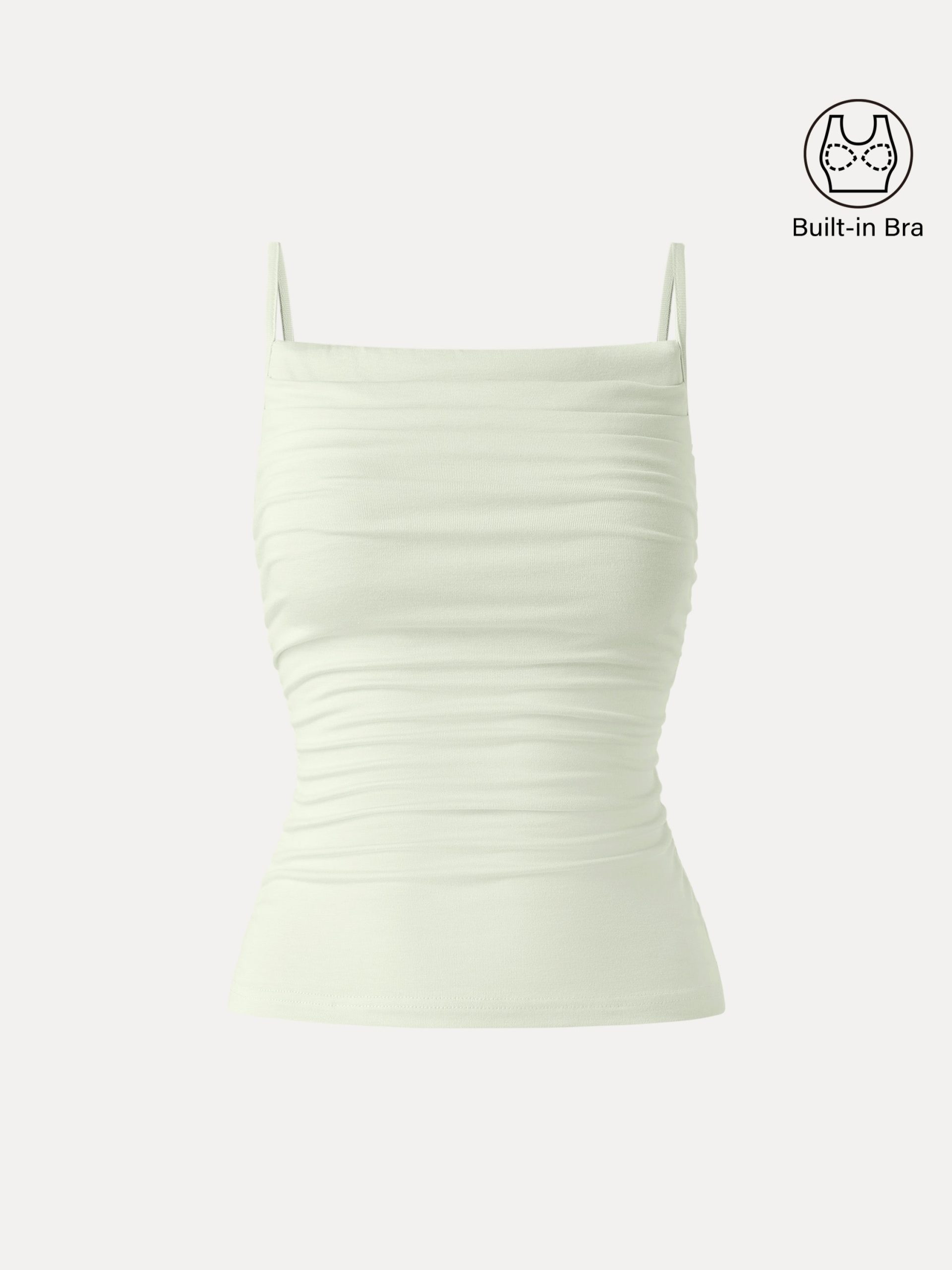 Adjustable Spaghetti Straps Side Ruched New Airy Bra Tank - Image 4