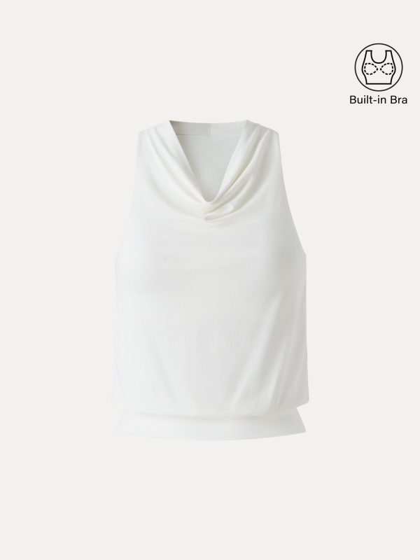 SkinKiss Not-See-Thru Halter Cowl Neck Bra Top