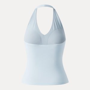 Halter Neck Side Gathered New Airy Bra Tank - Image 10