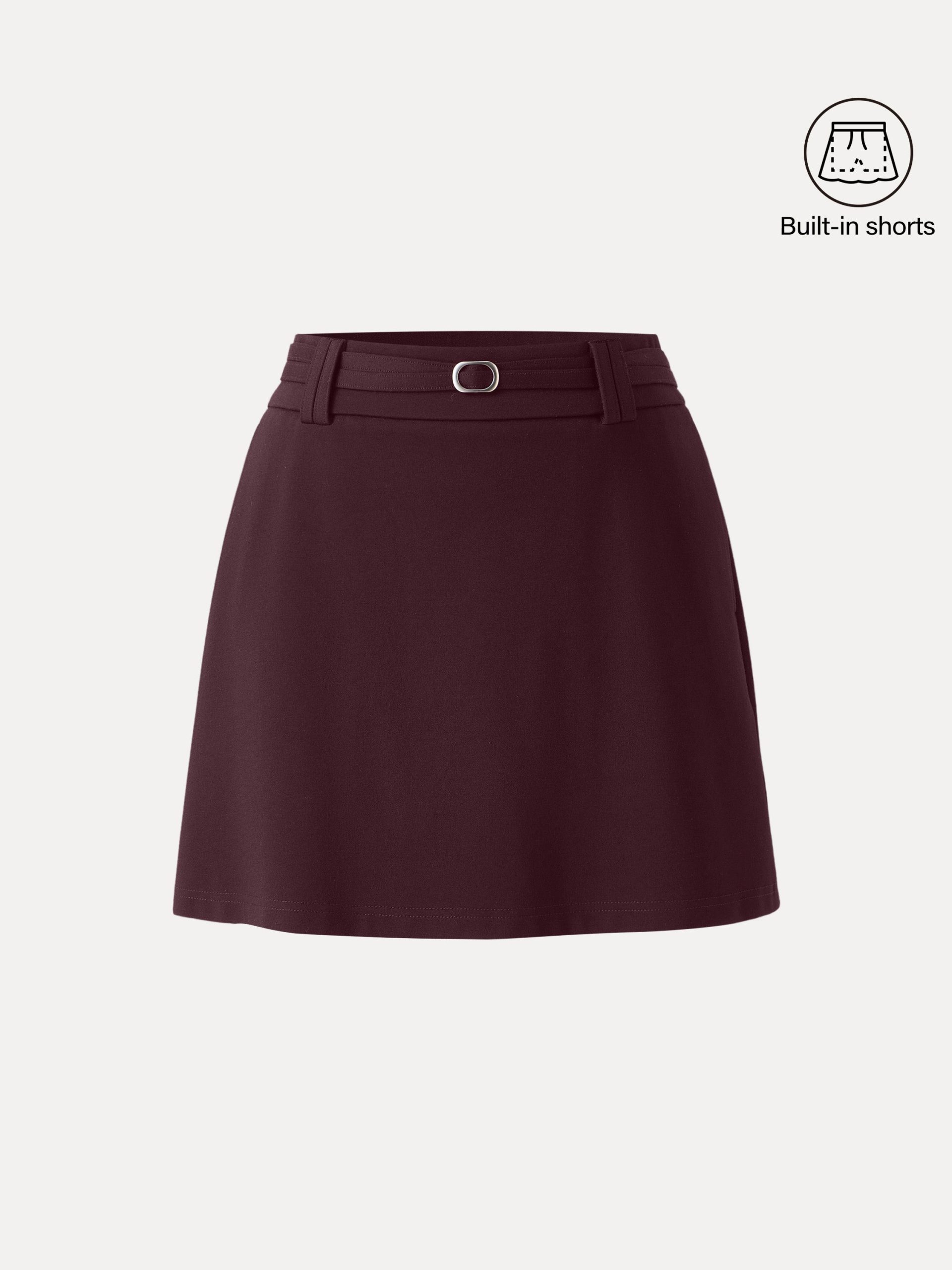 Stretch Ponte A-Line Mini Skort with Pockets - Image 1