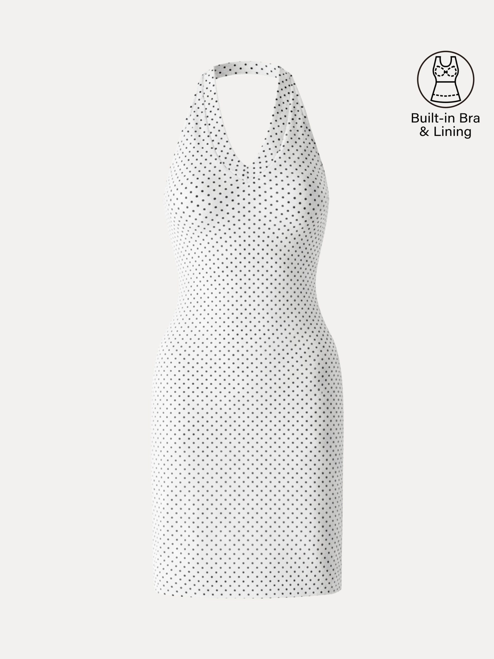 Soft Stretch Cotton Halter Neck Polka Dot Mini Bra Dress Limited Edition - Image 14
