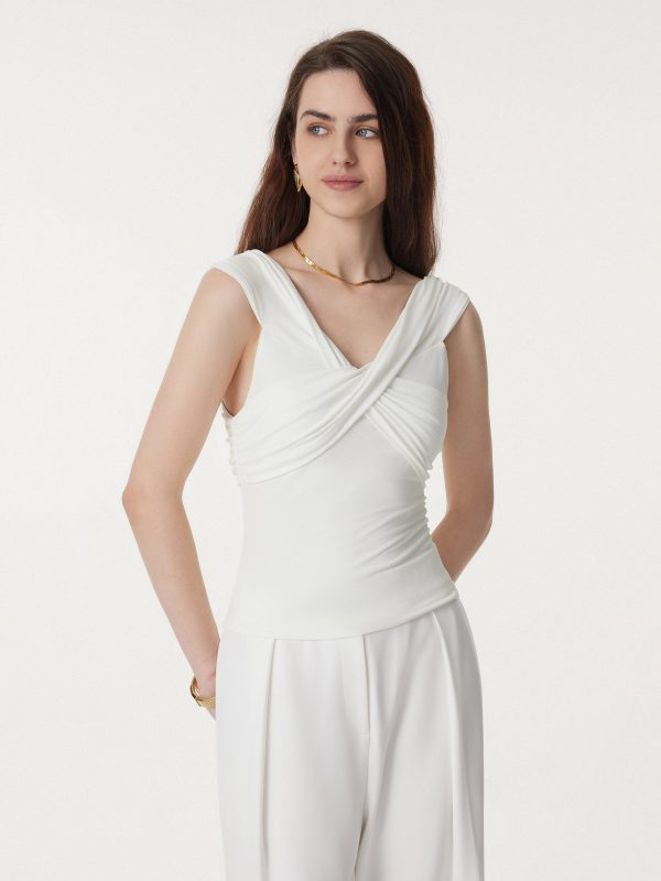Criss Cross Off Shoulder New Airy Bra Top