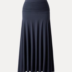 Ultrasoft Mid Rise A-line Ruched Maxi Skirt - Image 8