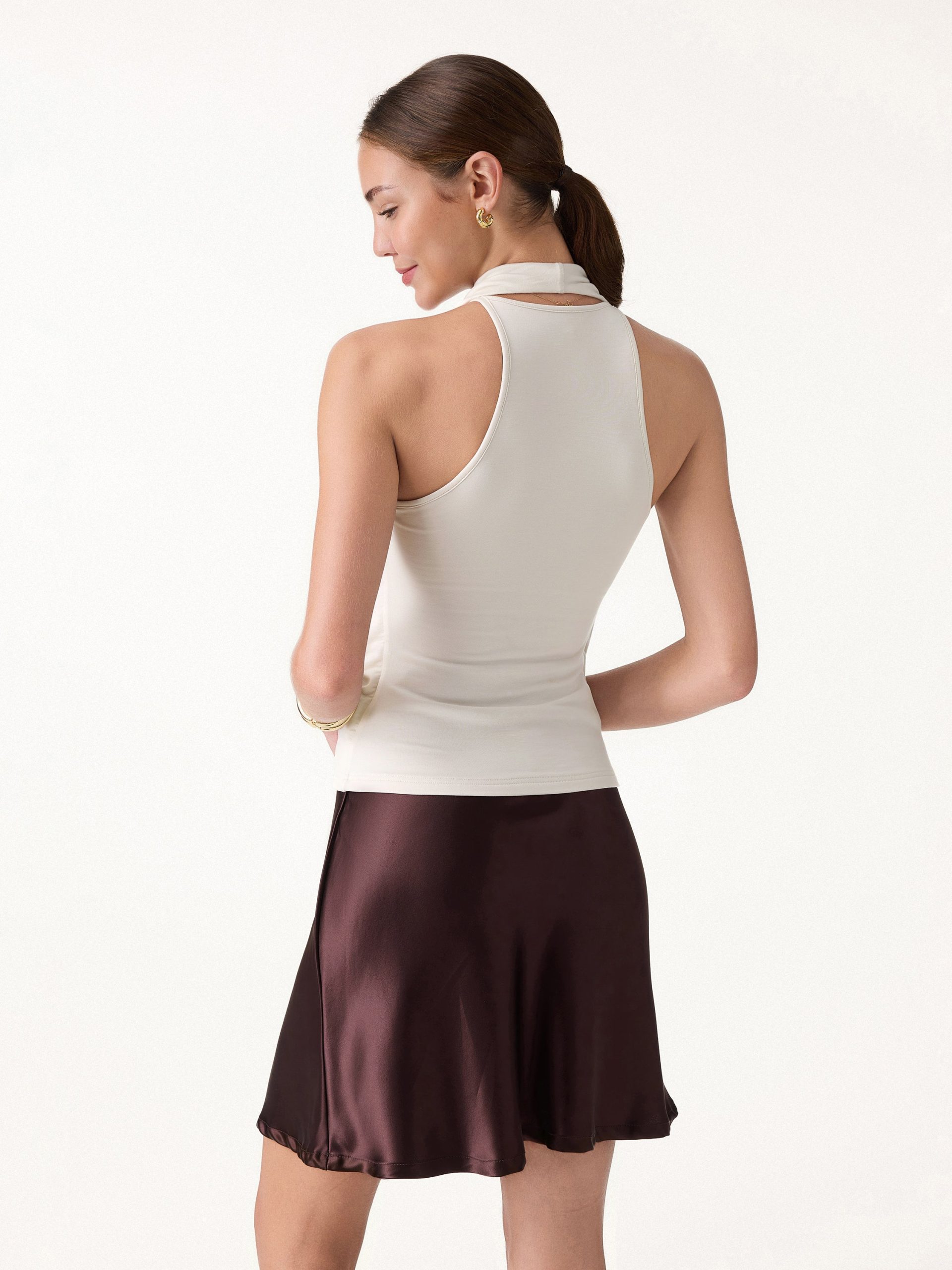Matte Multi-Wear Cowl Neck Bra Top - Image 5