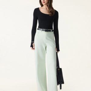 2Pcs Set Multi-wear Bra Top &  Slimming High Rise Wide Leg Pants - Image 11