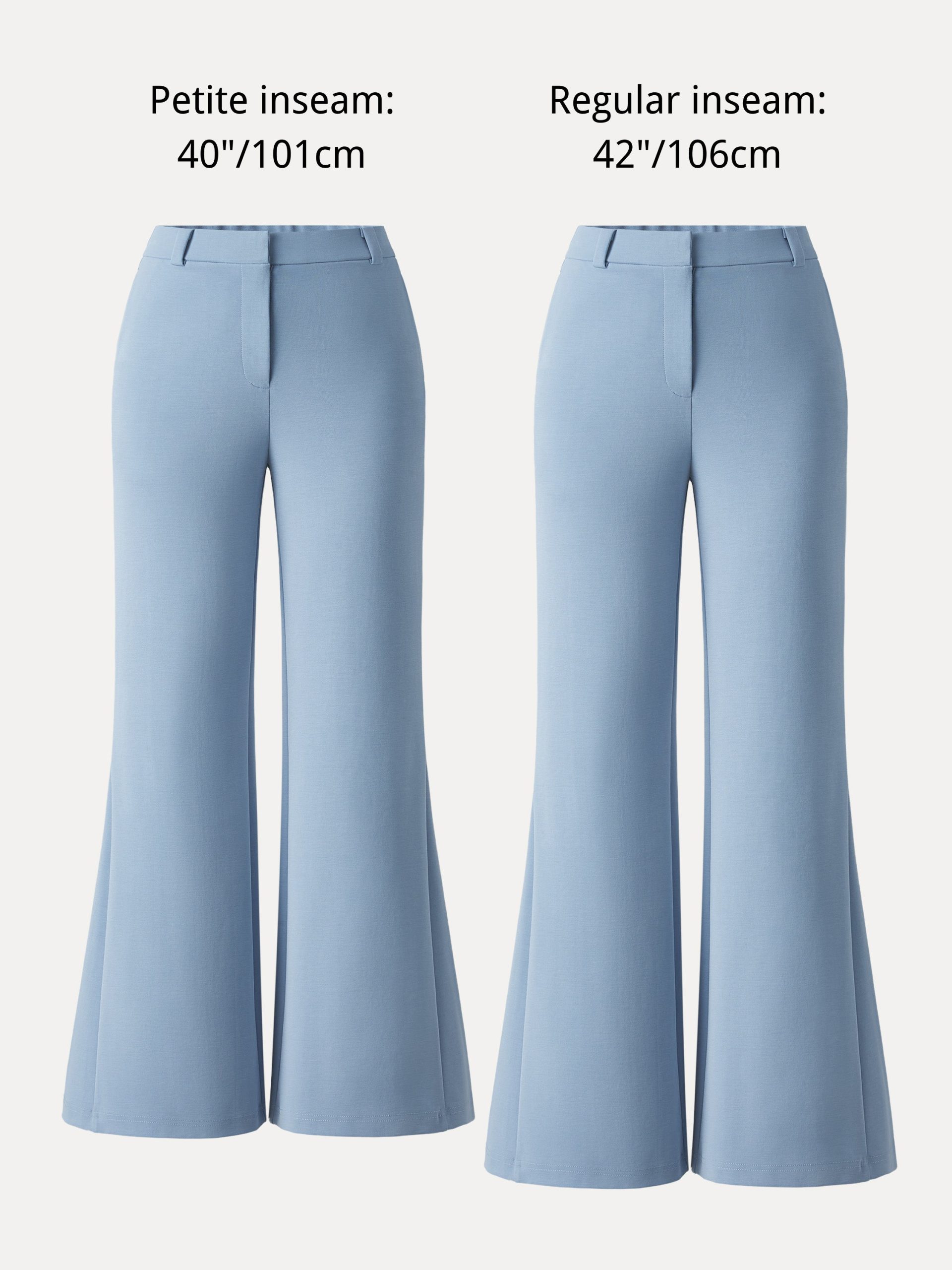 Wrinkle-Resistant High Rise Flared Trousers with Pockets - Image 15