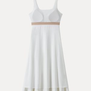 Stretch Cotton Polka Dot Square Neck Midi Bra Dress with Pockets Limited Edition - Image 9