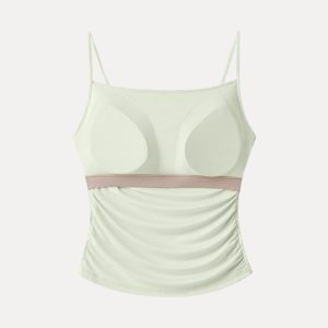 Adjustable Spaghetti Straps Side Ruched New Airy Bra Tank - Image 11